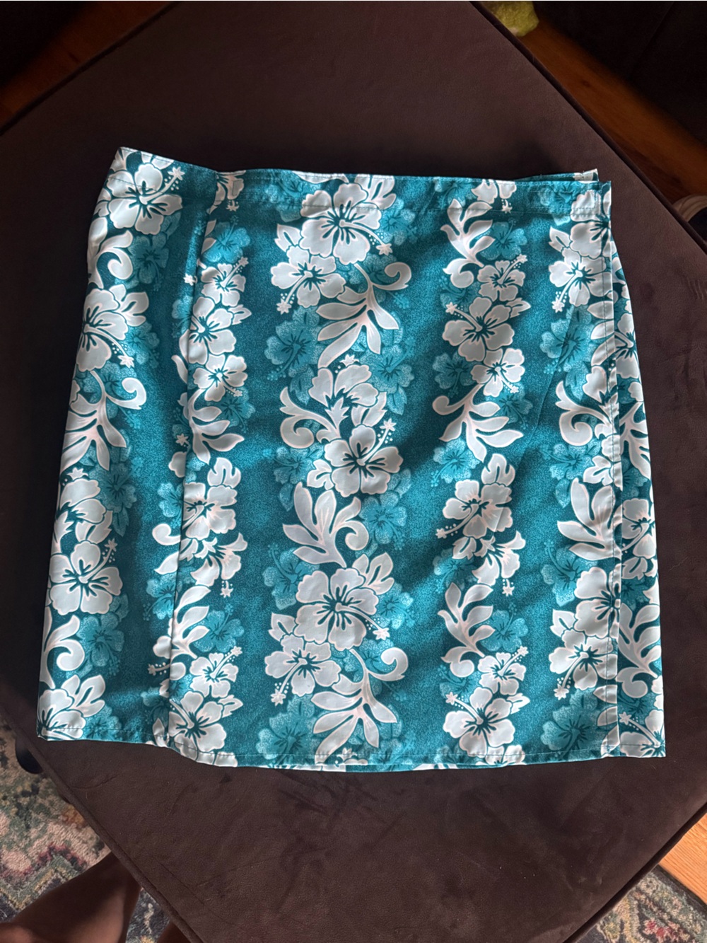 Turquoise Floral Print Women's Skirt